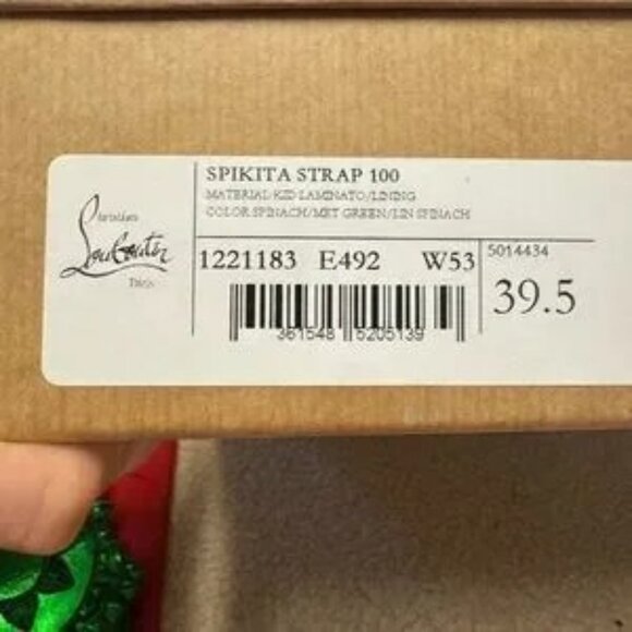 Christian Louboutin Green Spiked Sandals - Picture 3 of 6